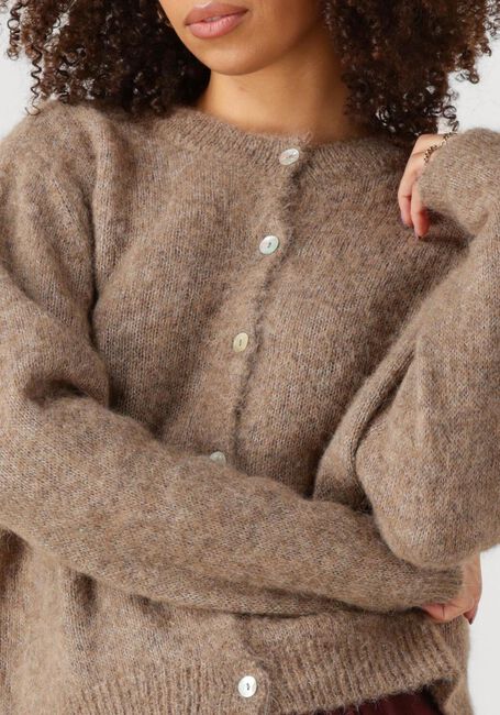 Bruine BY-BAR Trui CLEO NATURAL CARDIGAN - large
