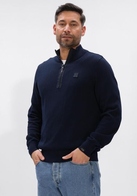 Donkerblauwe BUTCHER OF BLUE Trui CLIFDEN CO HALF ZIP - large