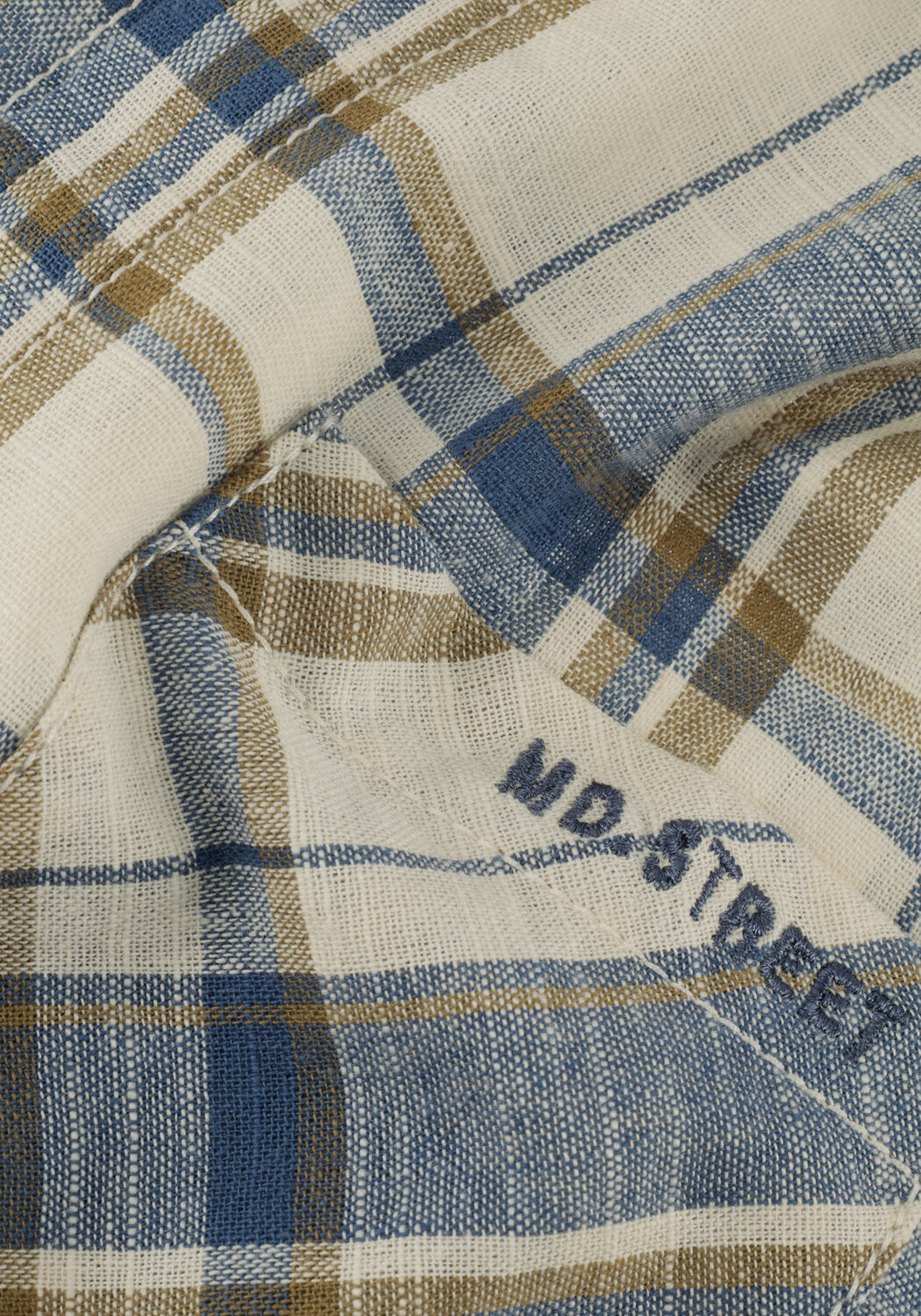 Blauwe MOODSTREET Casual overhemd CHECK SHIRT LONG SLEEVE - large