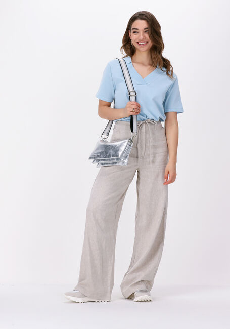 Lichtblauwe ESMÉ STUDIOS Top MAE 2/4 LOOSE POLO BLOUSE KNIT - large