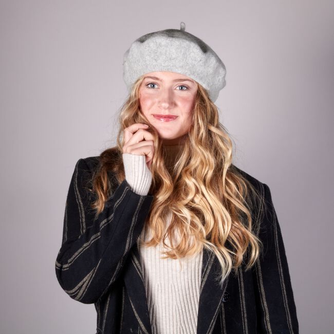 Grijze YEHWANG Hoed BARET MADAME 2.0 Grijze YEHWANG Hoed BARET MADAME 2.0 - large