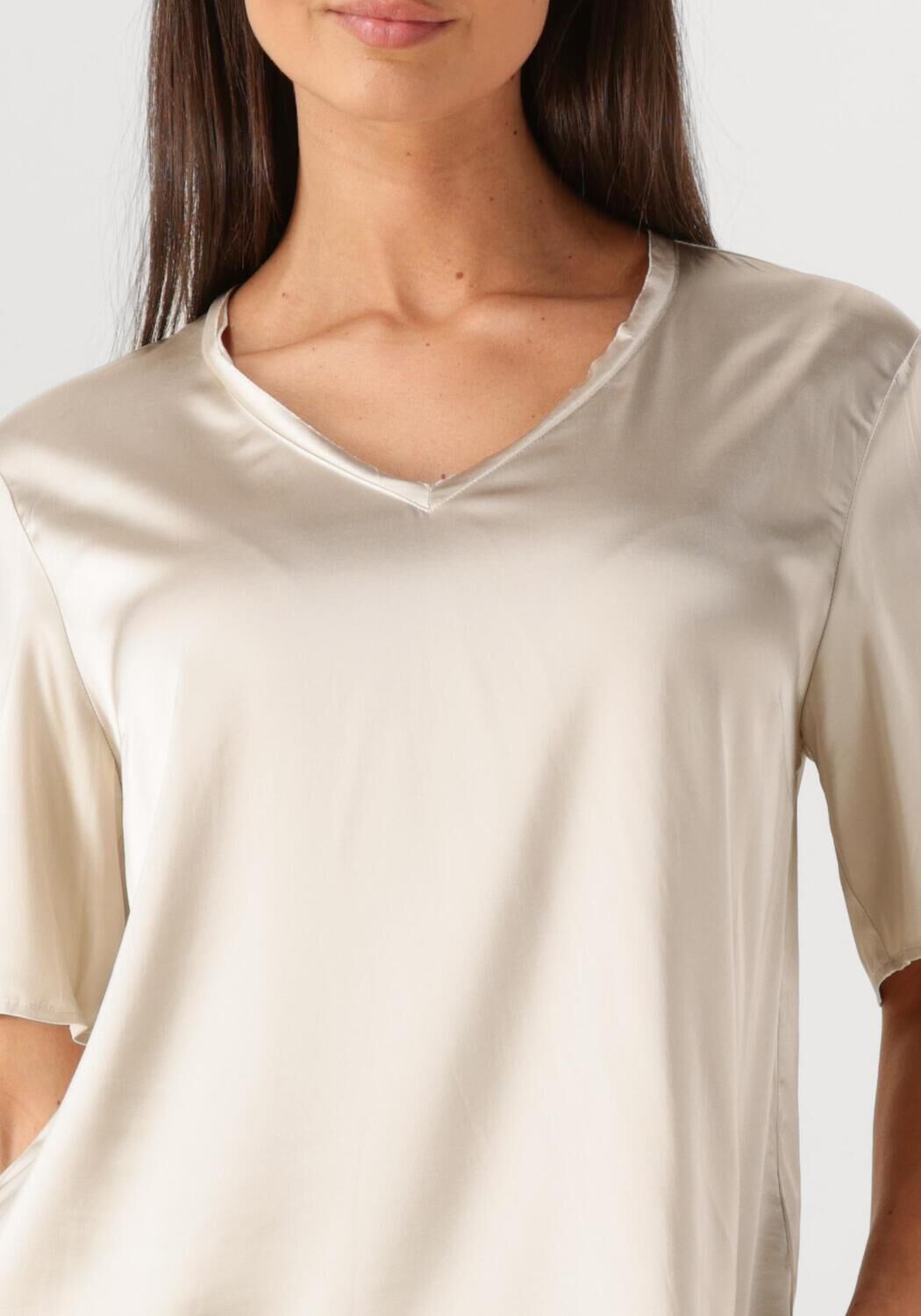 MOS MOSH Dames Blouses Mmevie V-neck Satin Blouse Creme