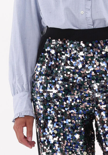 Zilveren SCOTCH & SODA Pantalon METALLIC PIECE SEQUIN HIGH-RISE PANTS - large