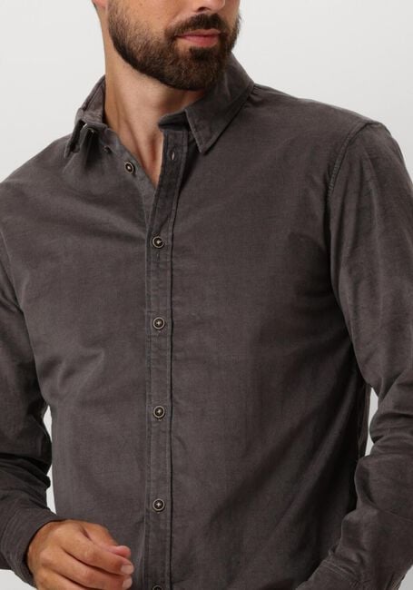 Grijze ANERKJENDT Overhemd AKLEIF SOLID CORD SHIRT - large