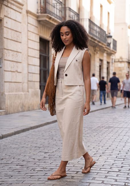 Beige CO'COUTURE Tops & T-shirts LEENACC LINEN VEST - large