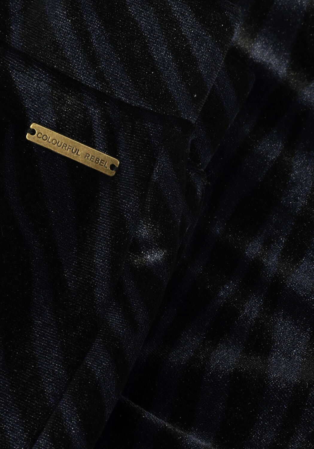 Blauwe COLOURFUL REBEL Flared broek JOLIE ZEBRA VELVET FLARE - large