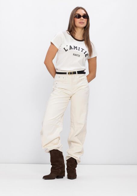 Gebroken wit HAUTE L'AMITI&Eacute; T-shirt NECKLINE LOGO TEE - large
