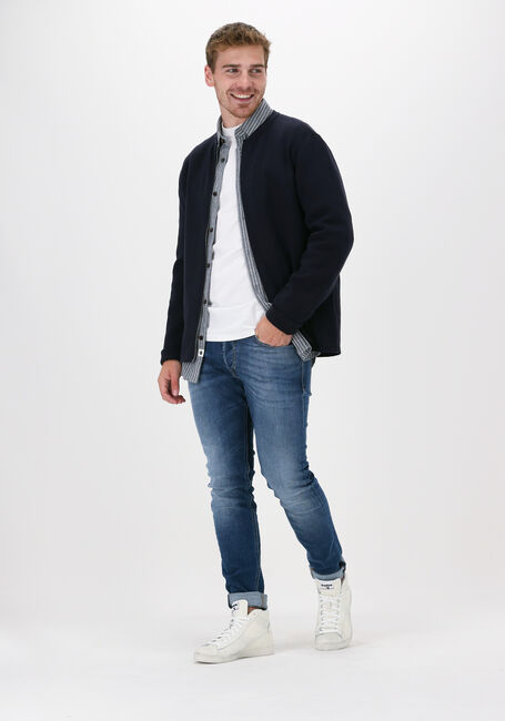 Blauwe ANERKJENDT Casual overhemd AKLOUIS STRIPE CHAMBRAY SHIRT - large