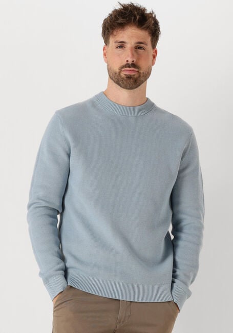 Lichtblauwe SELECTED MEN Trui SLHDANE LS KNIT STRUCTURE CREW NECK NOOS - large
