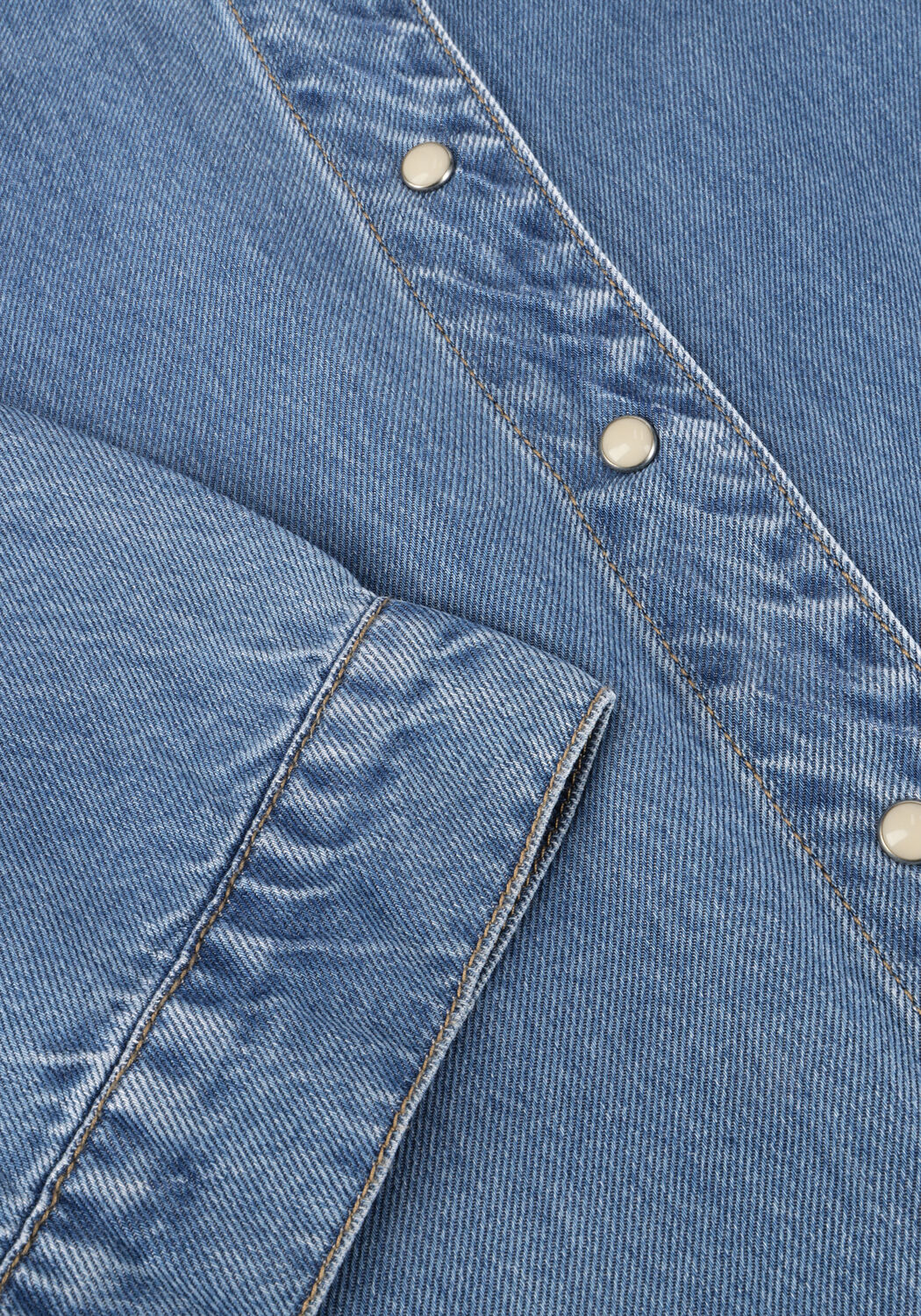 Blauwe OBJECT Blouses OBJFRAME 2/4 RE DENIM TOP - large