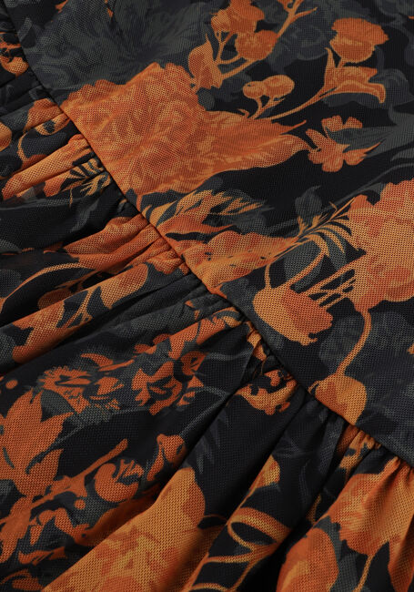 Oranje NA-KD Midi jurk RECYCLED LS MESH DRESS - large