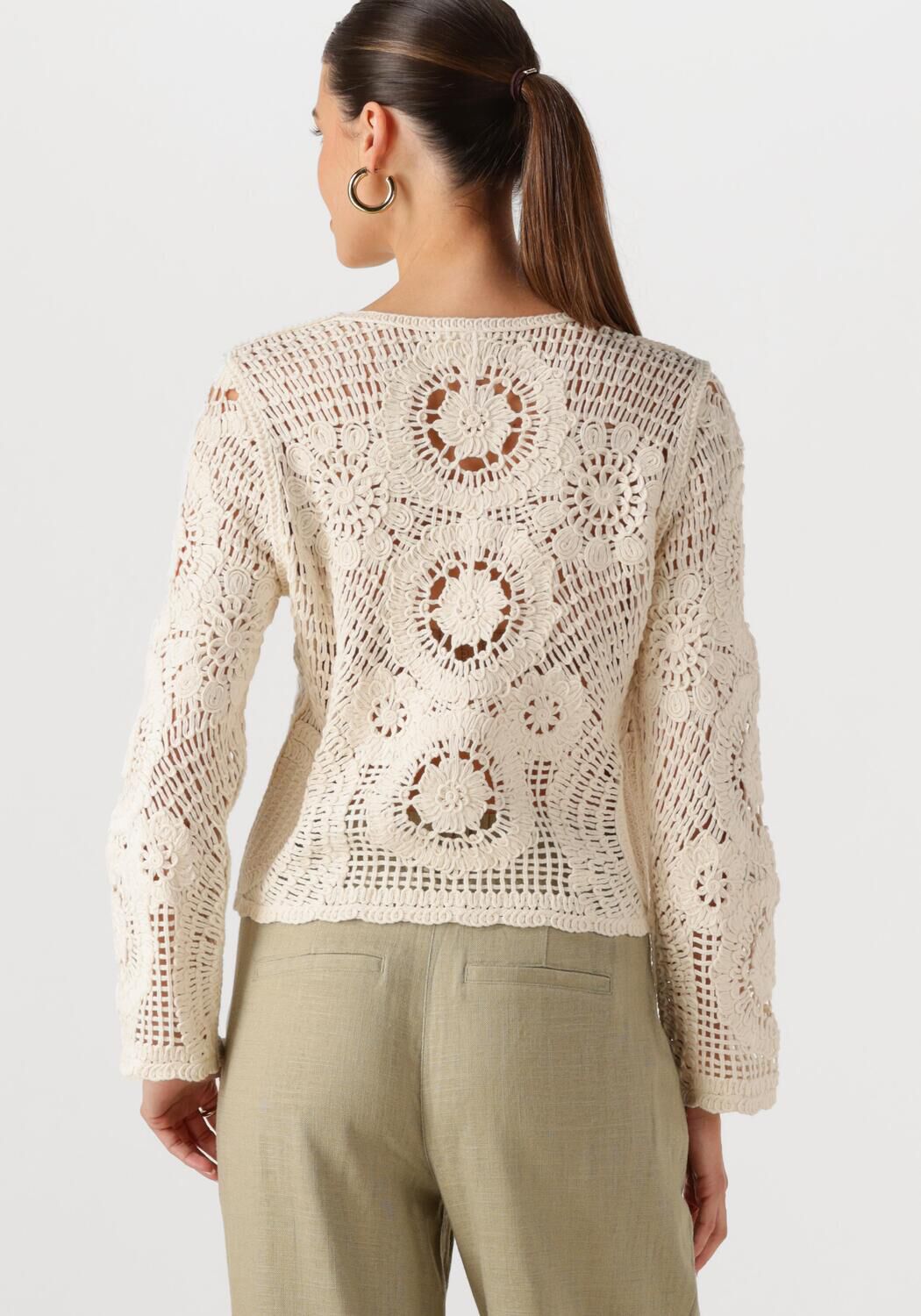 Y.A.S. Dames Truien & Vesten Yasfiro Crochet Cardigan Ecru