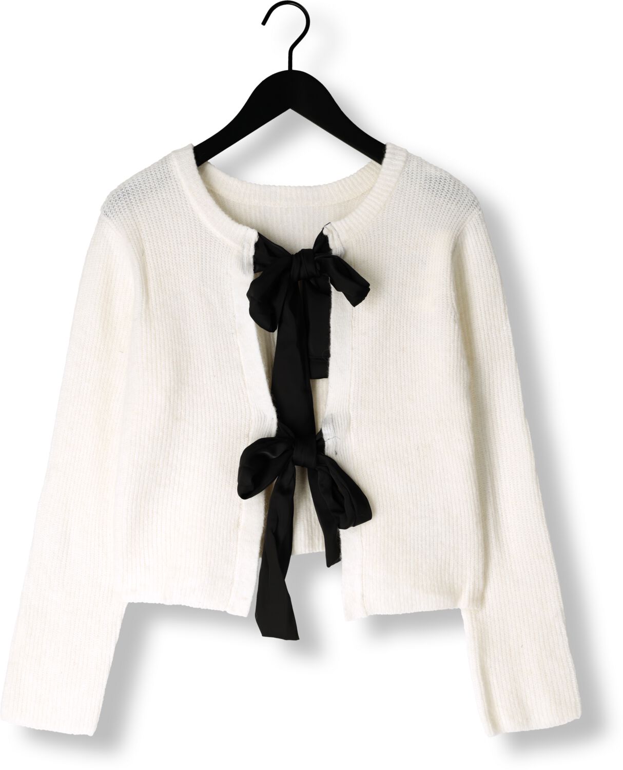 OBJECT Dames Truien & Vesten Objparvi Sateen Bow Knit Cardigan Wit