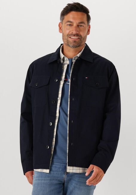 Donkerblauwe TOMMY HILFIGER Jack COTTON TWILL SHIRT JACKET - large