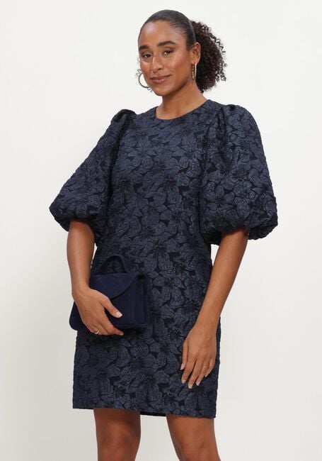 Donkerblauwe NOTRE-V Mini jurk NV-IZETTE TONED BROCADE - large