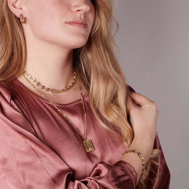 Goudkleurig NOTRE-V Oorbellen OORBEL SCHAKEL ROND Goudkleurig NOTRE-V Oorbellen OORBEL SCHAKEL ROND - large