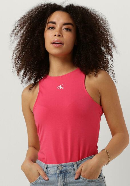 Roze CALVIN KLEIN Top MICRO MONOLOGO RACER BACK - large