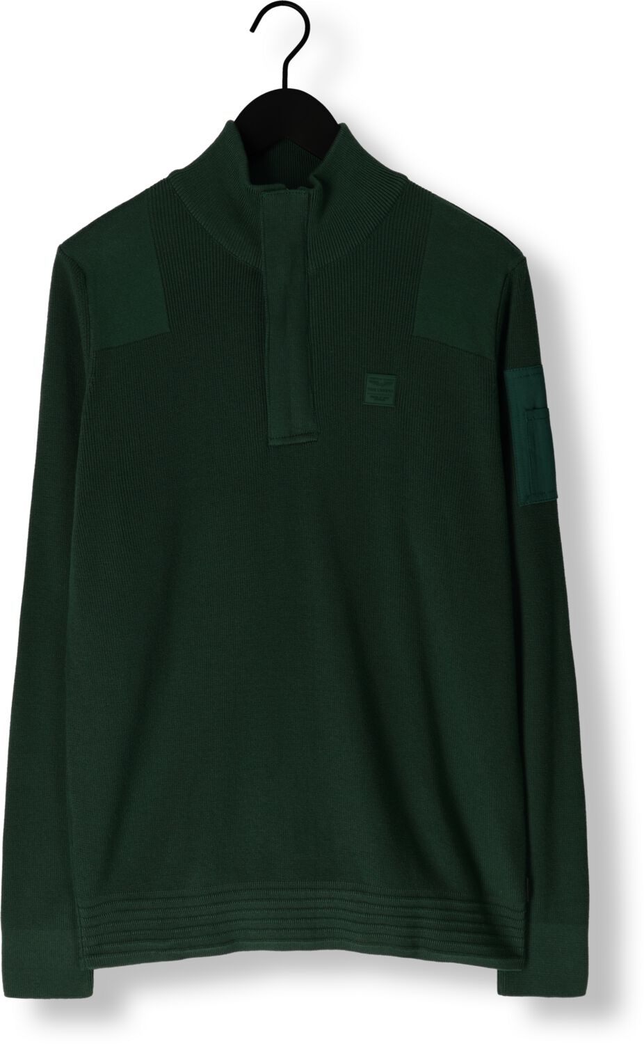 PME LEGEND Heren Truien & Vesten Half Zip Collar Cotton Knit Groen