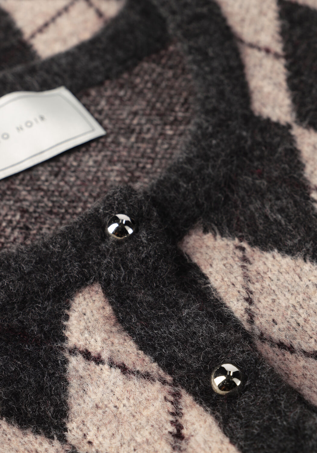 Multi NEO NOIR Vest ALLESTAR CHECK KNIT CARDIGAN - large