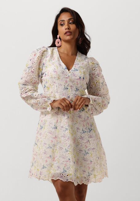 Creme NEO NOIR Mini jurk CABANA EMBROIDERY DRESS - large