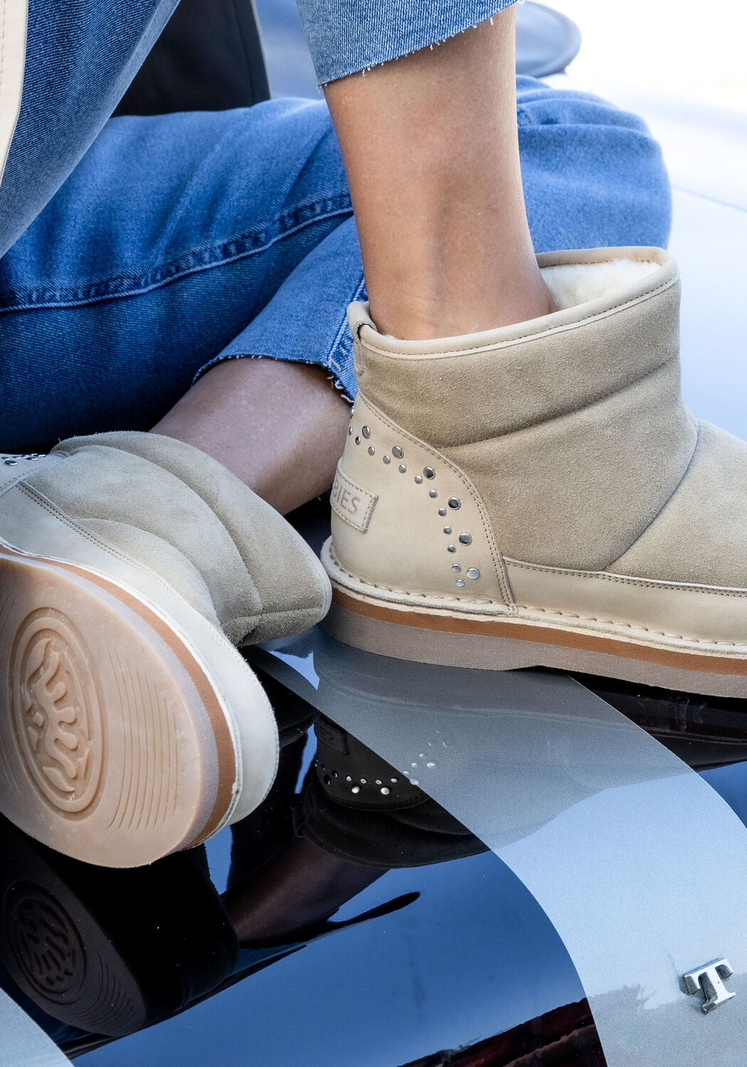 Beige SHABBIES BY WENDY Enkelboots WENDY MOON - large