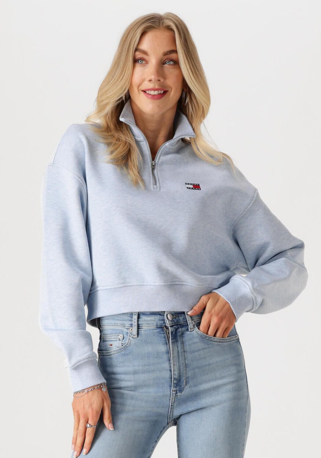 TOMMY JEANS Dames Truien & Vesten Tjw Bxy Crp Badge 1 4zip Lichtblauw