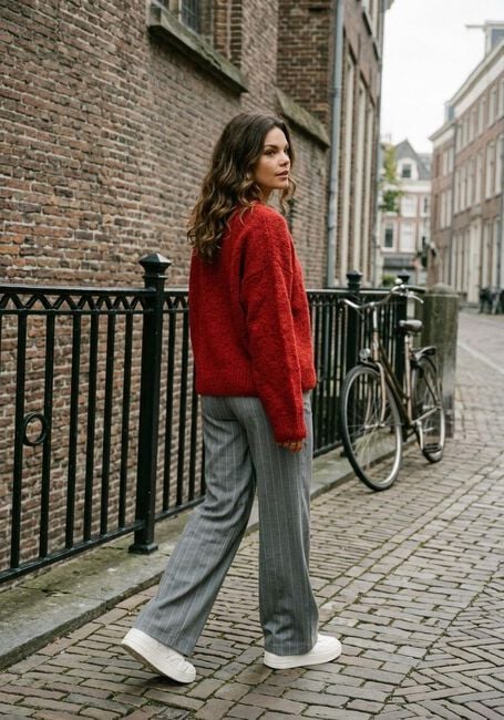 Grijze OBJECT Wijde broek OBJLISA WIDE PANT - large