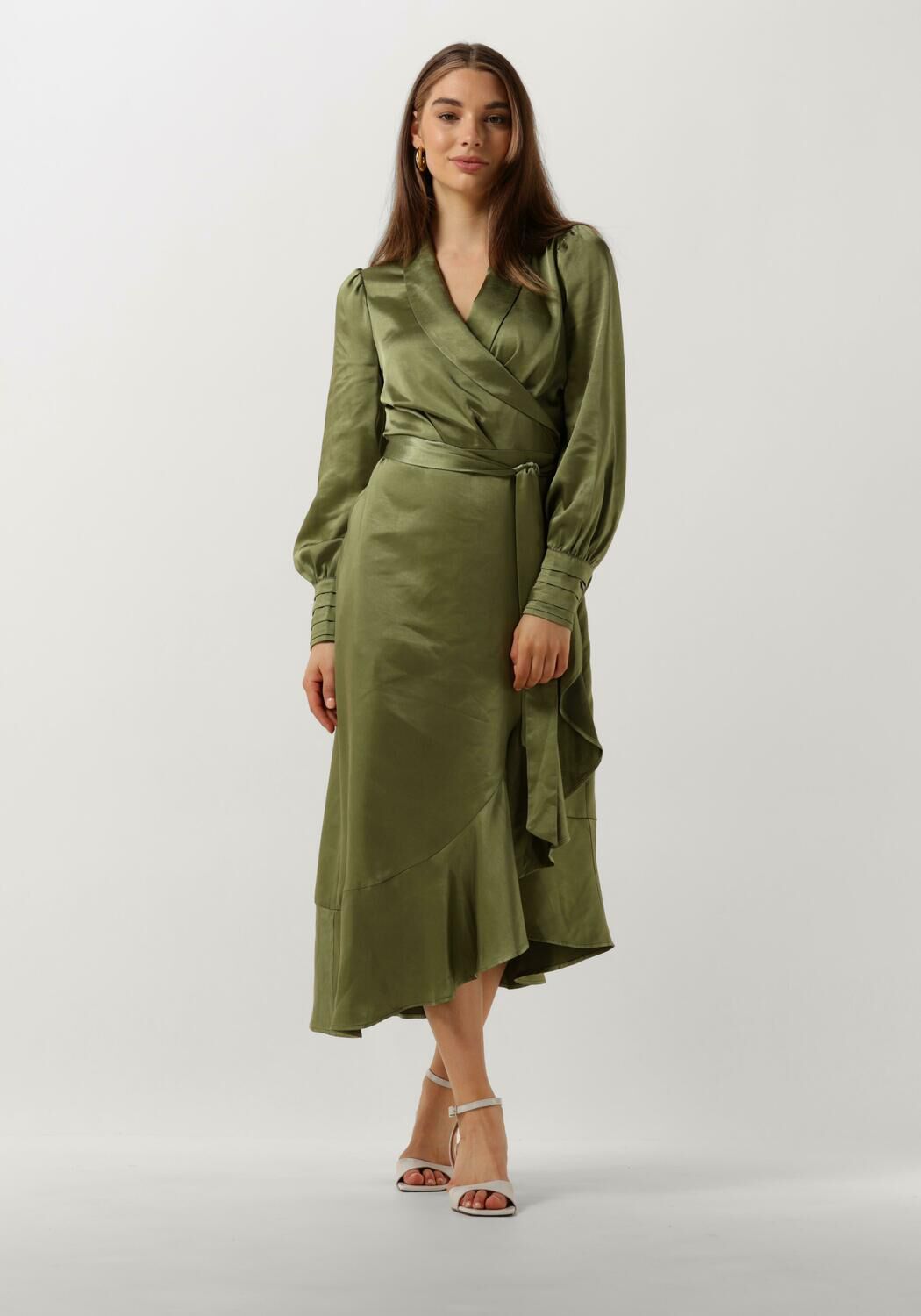 Notre-v Dames Jurken Nv-dorissa Satin Dress Green Dames
