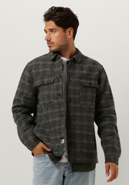 Donkergroene ANERKJENDT Overshirt AKLION CHECK OVERSHIRT - large