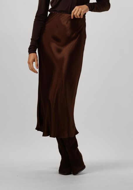 Bruine VANILIA Midirok BIAS SATIN SKIRT - large