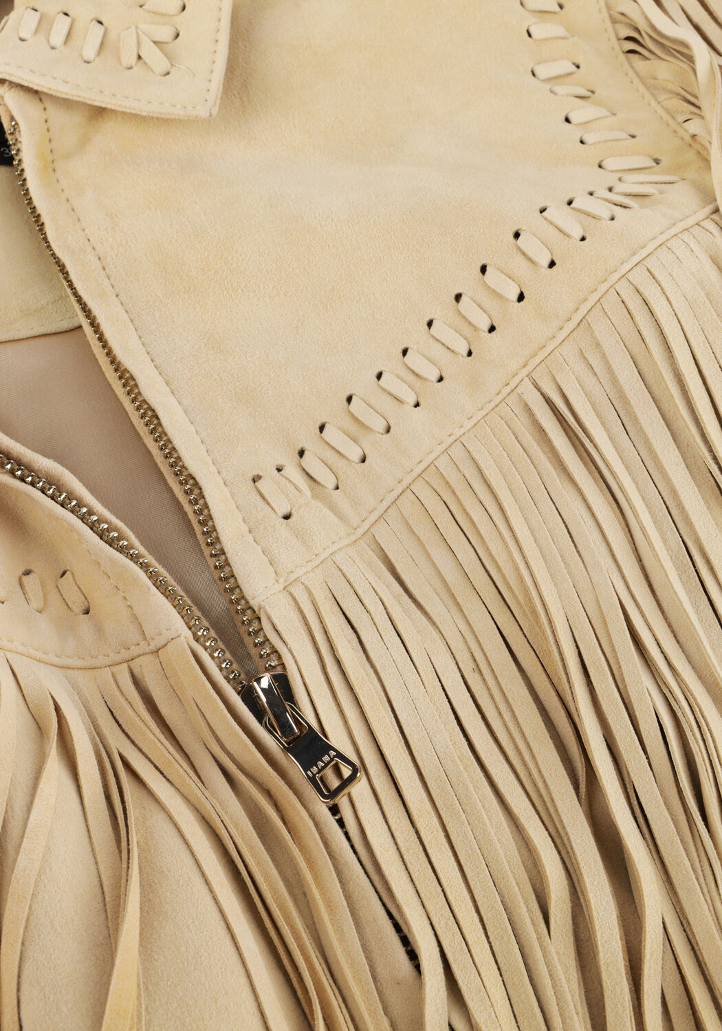 Gele IBANA Jassen JEEYA SUEDE - large