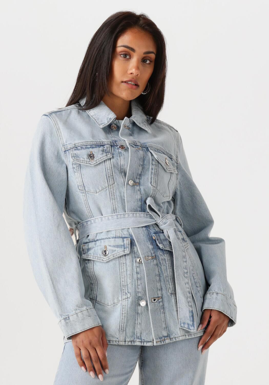 LIU JO Dames Jassen Giubbino Denim Loud Lichtblauw