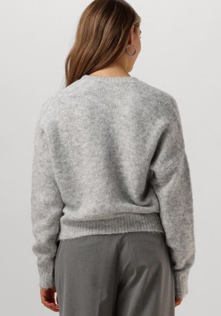 Grijze COLOURFUL REBEL Trui OLIVIA CREWNECK KNITTED SWEATER - large