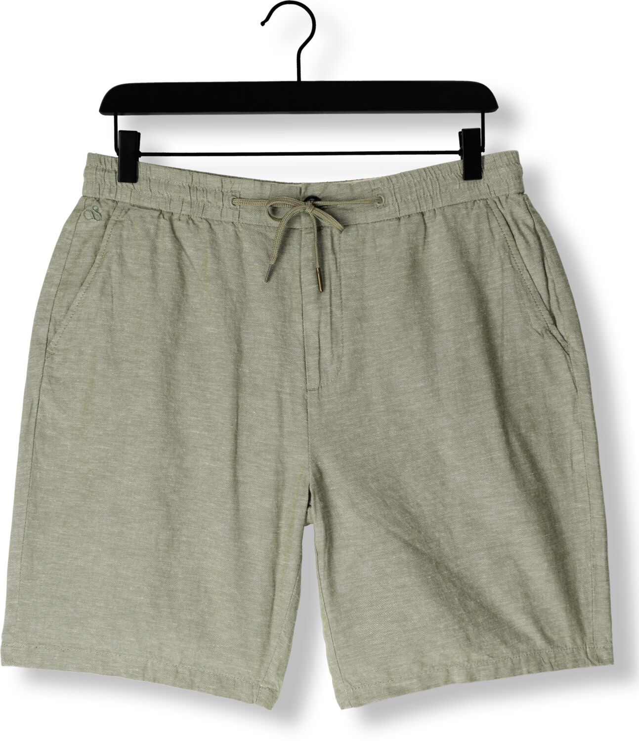 SCOTCH & SODA Heren Broeken Fave Cotton linen Twill Bermuda Olijf