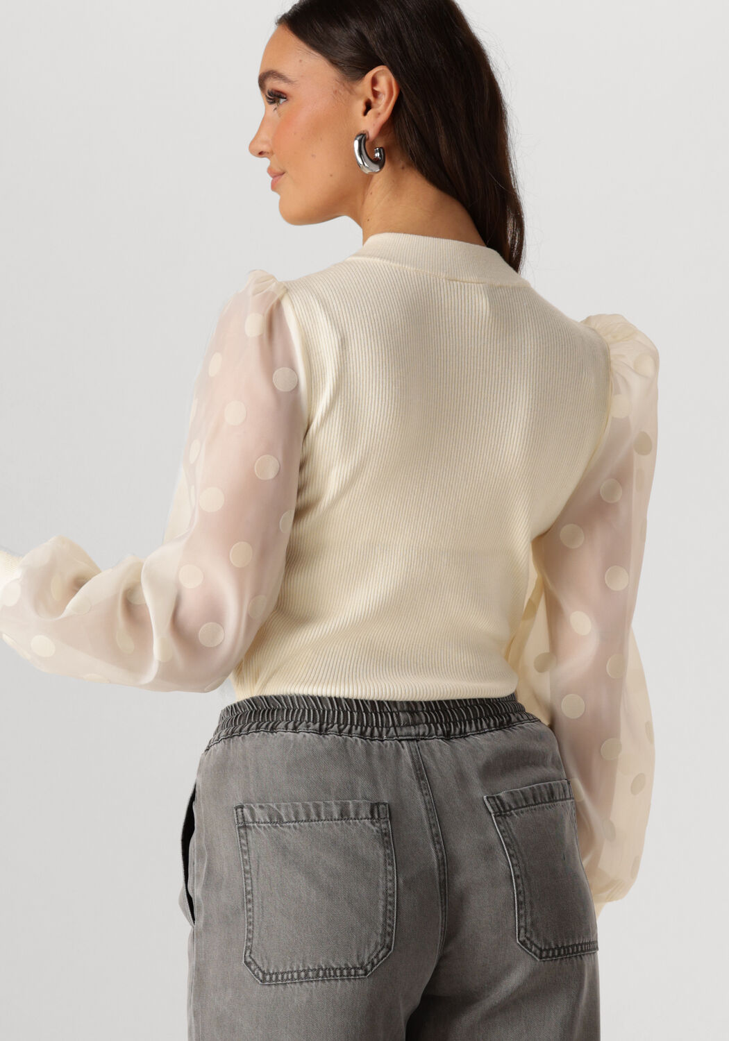 Y.A.S. Dames Tops & T-shirts Yasdotme Ls Knit Pullover S. Noos Creme