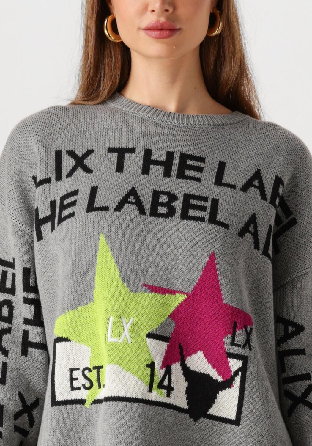 ALIX THE LABEL Dames Truien & Vesten Ladies Knitted Pullover Grijs