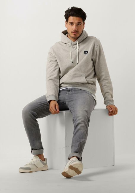 Lichtgrijze SCOTCH & SODA Sweater ESSENTIAL LOGO BADGE HOODIE - large