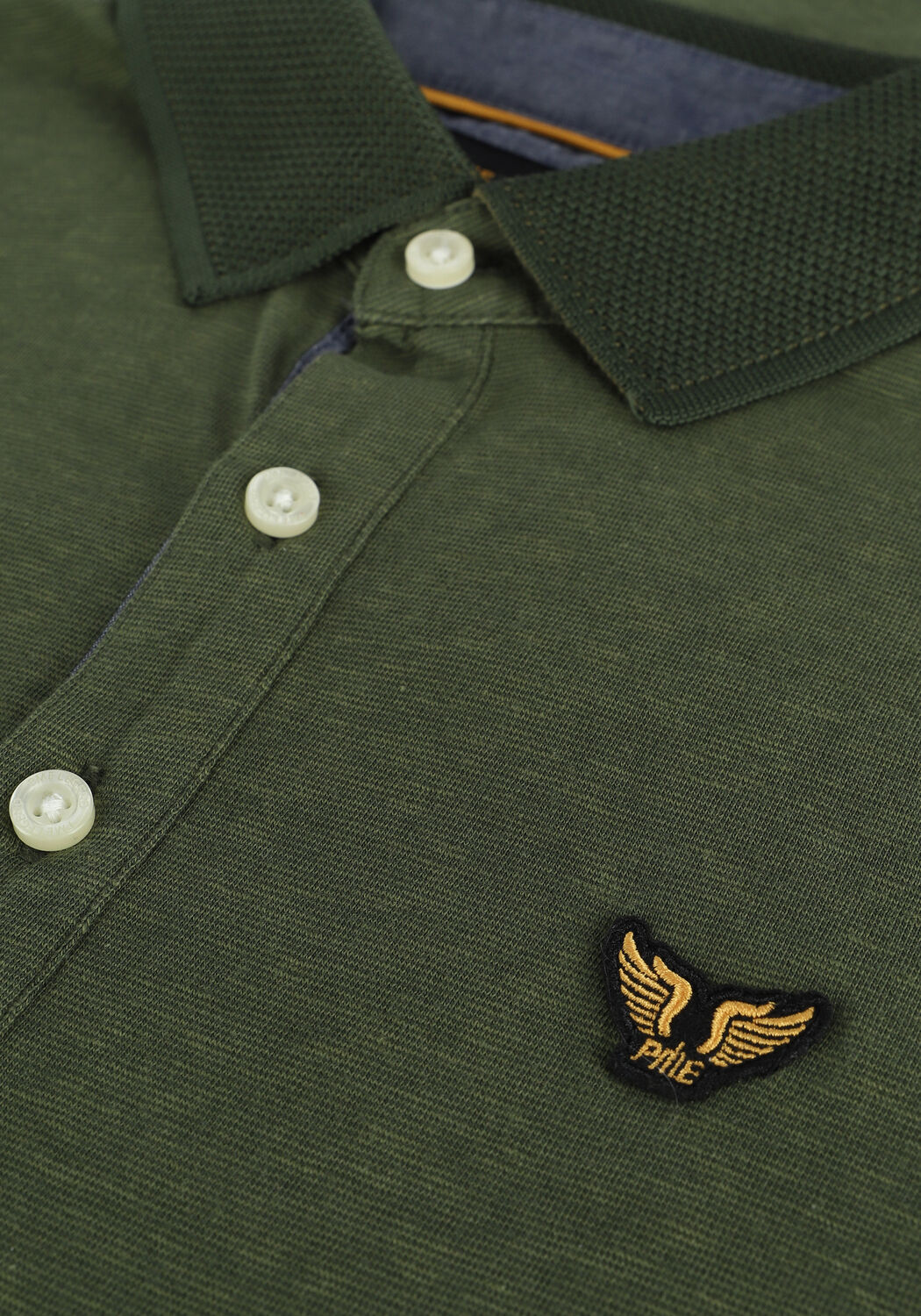 Groene PME LEGEND Polo LONG SLEEVE POLO FINE STRIPE J - large