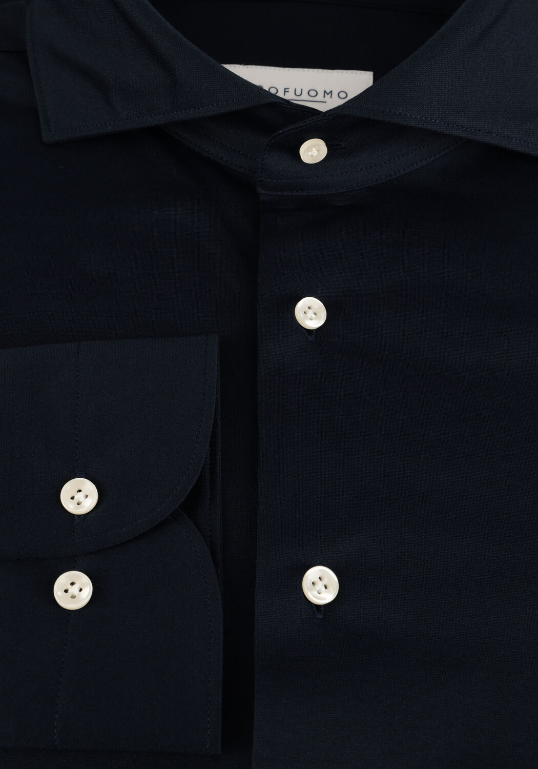 Donkerblauwe PROFUOMO Klassiek overhemd SHIRT X-CUTAWAY JAPANESE KNITTED - large