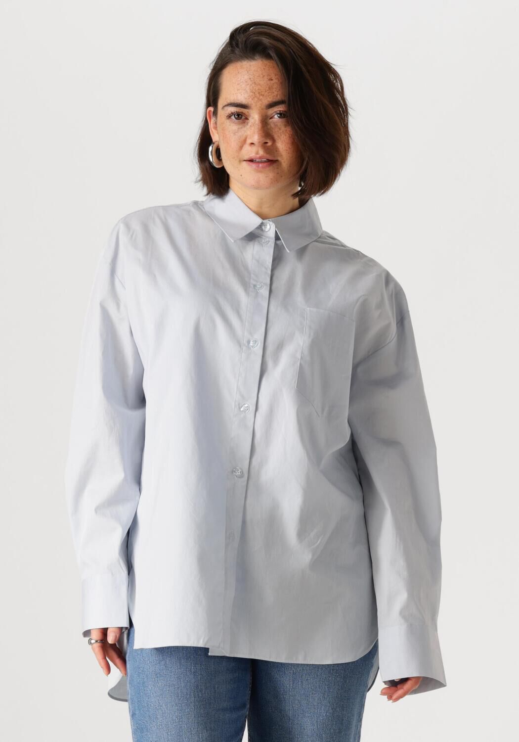 Gestuz Klassiek Oversized Overhemd met Lange Mouwen Blue Dames