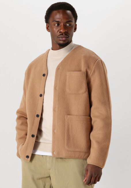 Camel ANERKJENDT Overshirts AKSIGURD BOILED WOOL - large