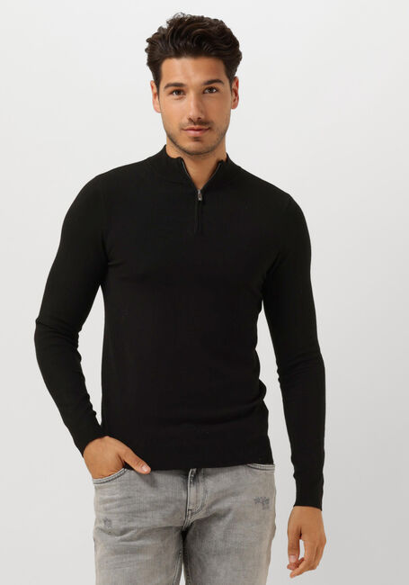 Zwarte PURE PATH Trui ESSENTIAL KNITWEAR HALFZIP SWEATER - large
