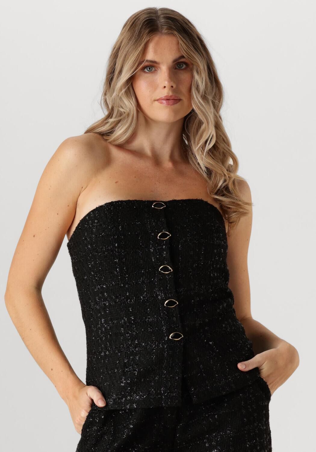 FABIENNE CHAPOT Dames Tops & T-shirts Twinnie Tweed Top Zwart