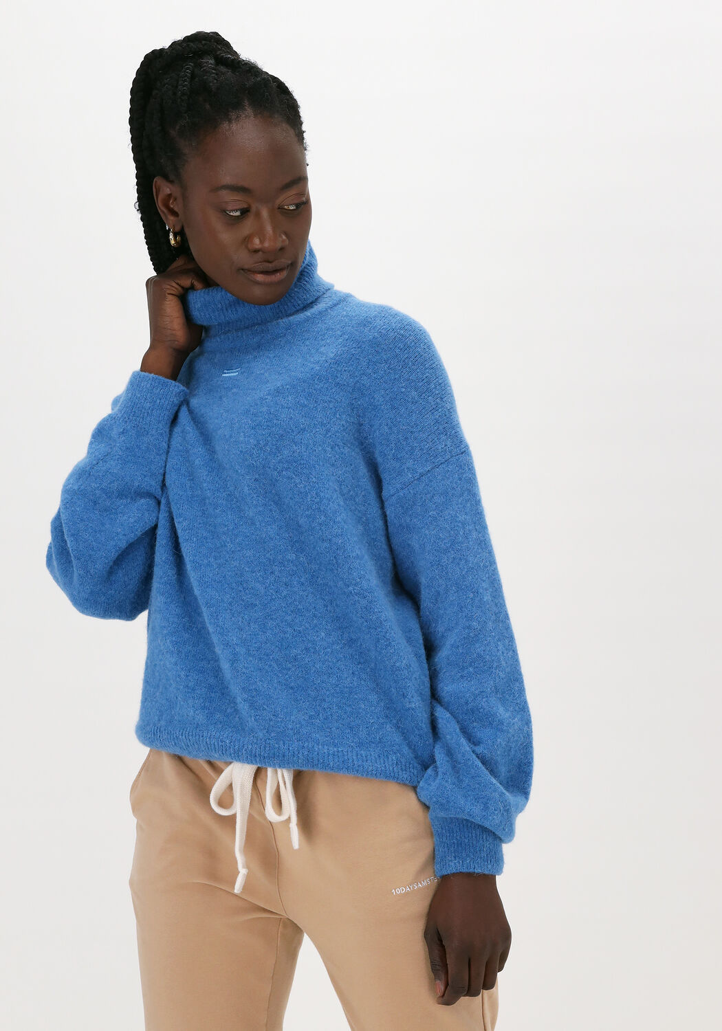 Blauwe turtleneck store