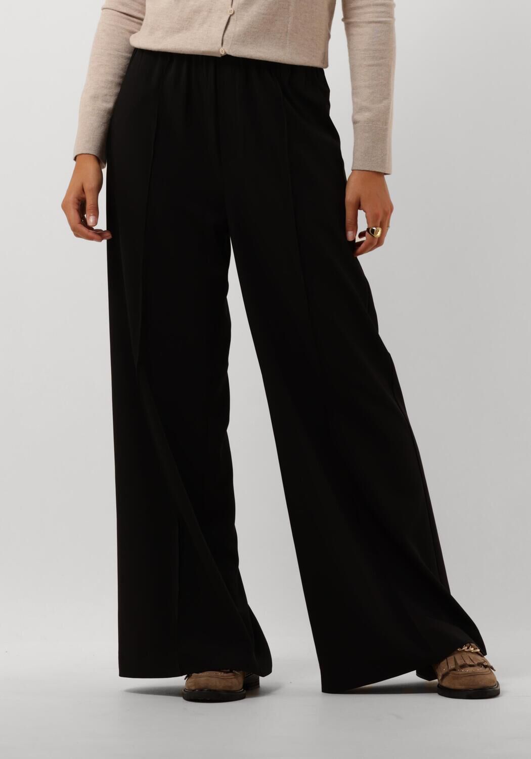 InWear Wijde Zwarte Broek Klassieke Stijl Black Dames