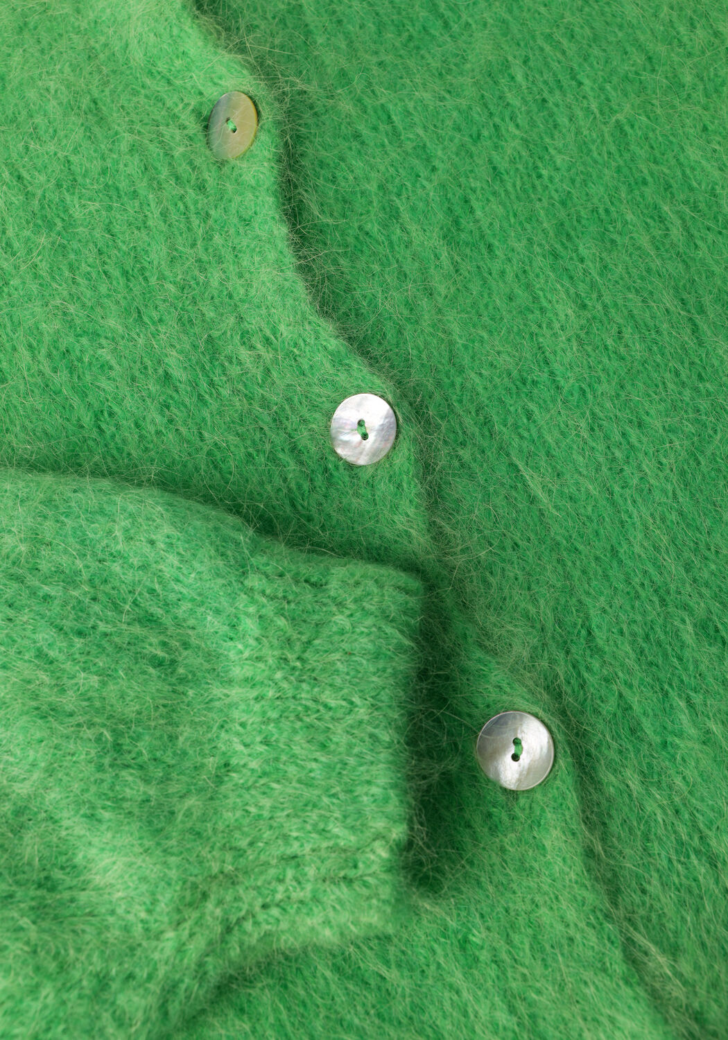 Groene AMERICAN DREAMS Vest SUSAN ALPACA CARDIGAN - large