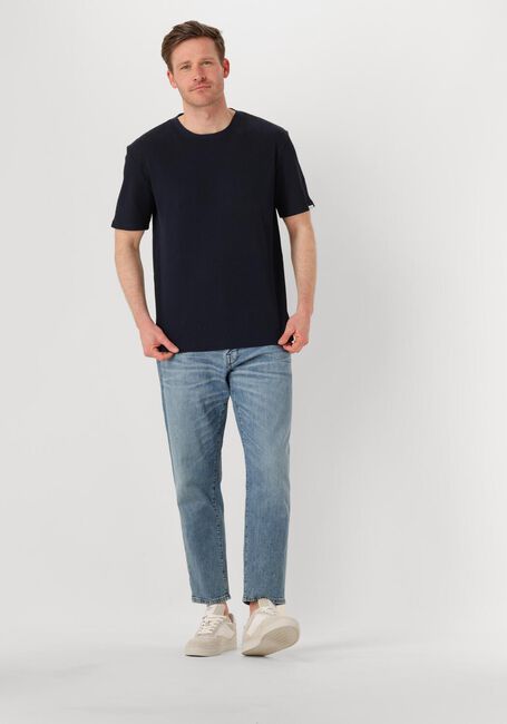 Donkerblauwe ANERKJENDT T-shirt AKKIKI S/S WAFFLE TEE - large