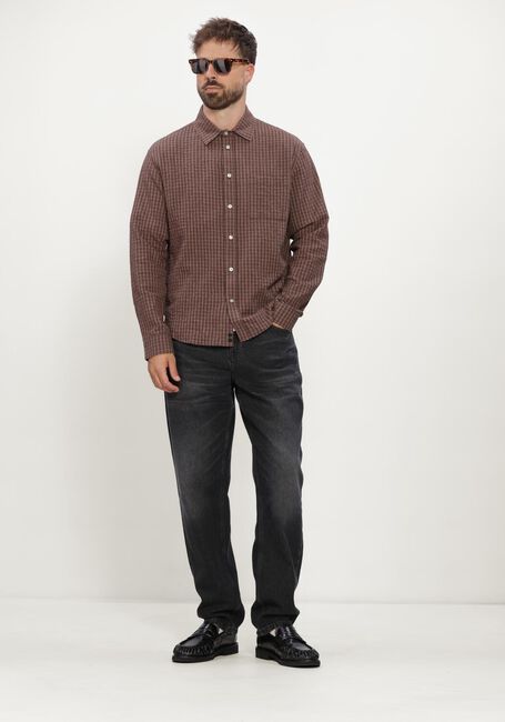Bruine RESTER&Ouml;DS Casual overhemd RTKAI CHECKED SHIRT - large