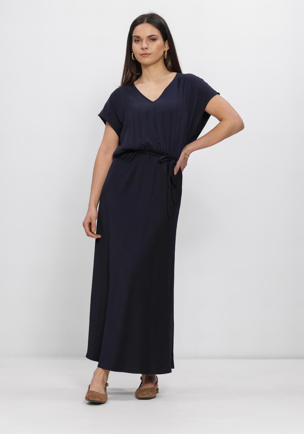 Blauwe BEAUMONT Maxi jurk AYMEE DRESS - large