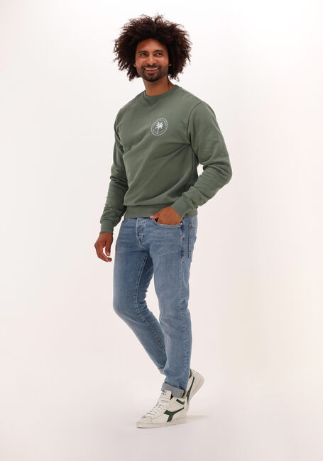 Groene COLOURFUL REBEL Sweater ISLAND LIVING SMALL CHEST WASHED BASIC SWEAT - large